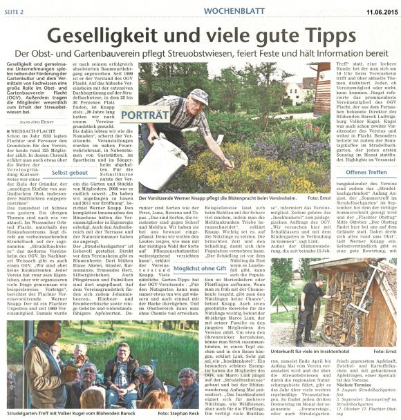 Bericht aus Leonberger Wochenblatt 11.06.2015
